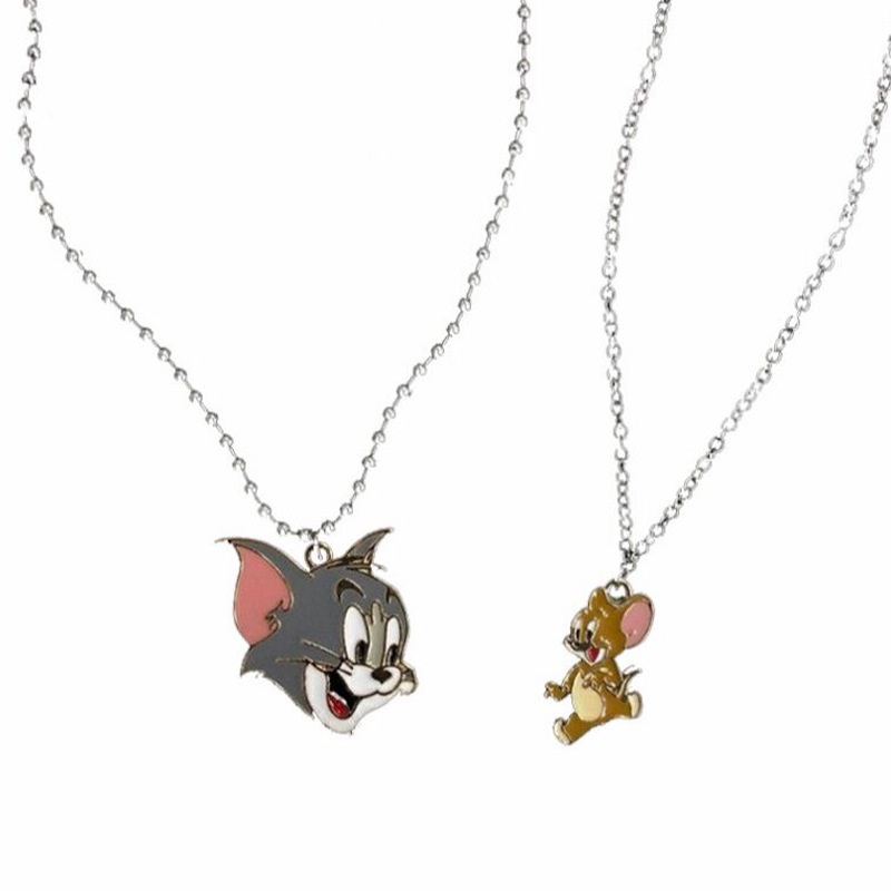 In Harajuku split kucing dan tikus Internet yang terkenal dan vintage Lucu unik kalung disco melompa