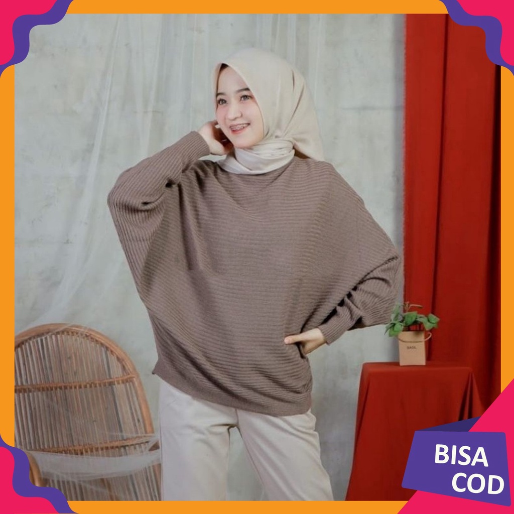 Cardigan Rajut Jumbo Wanita Premium Ala Korea Style LD 120cm Kardigan Rajut Hangat Batwing Jumbo Bah