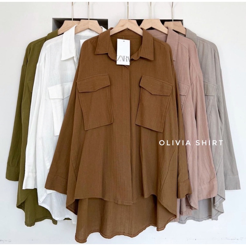 OLIVIA SHIRT/ KEMEJA CRINKLE RAYON JUMBO SAKU2