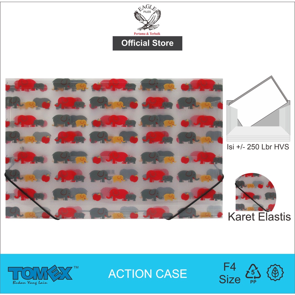 

Carry File Box Banded F4 TOMEX Motif GAJAH File Case Tas Map Dokumen Tali Karet Elastis