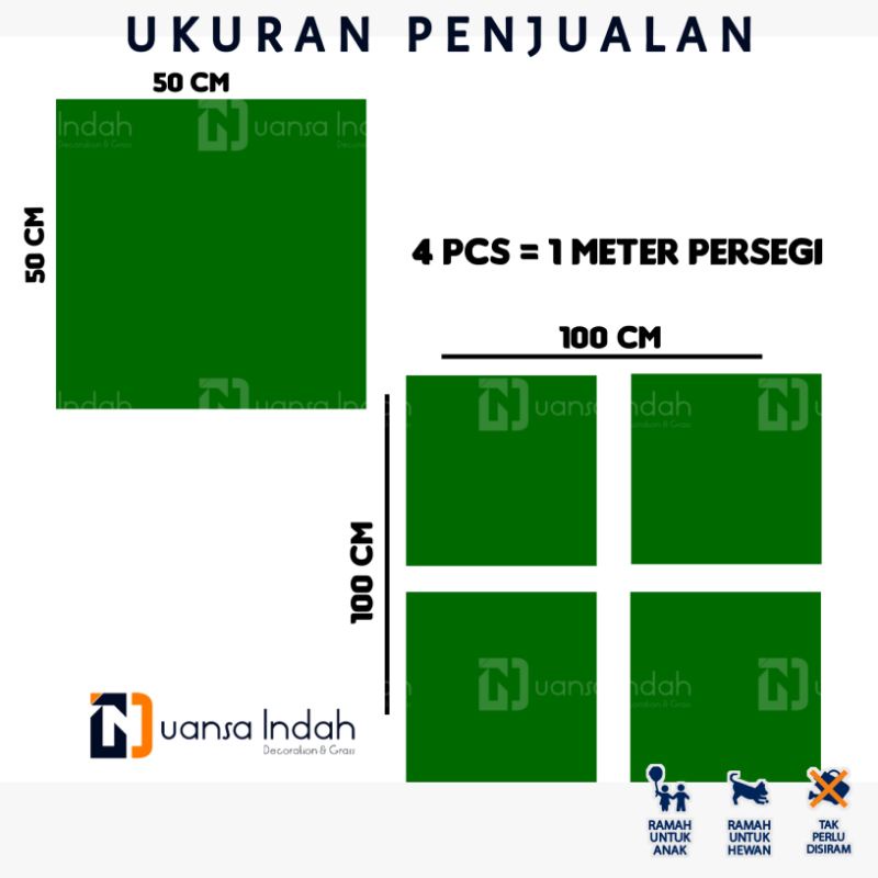 RUMPUT SINTETIS JEPANG UKURAN 50x50 CM