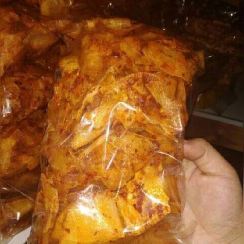 

kripik sambal ubi khas sidimpuan | rasanya mantul banget cemilan kriuk cocok untuk indomie, bakso, soto, makanan kuah dll