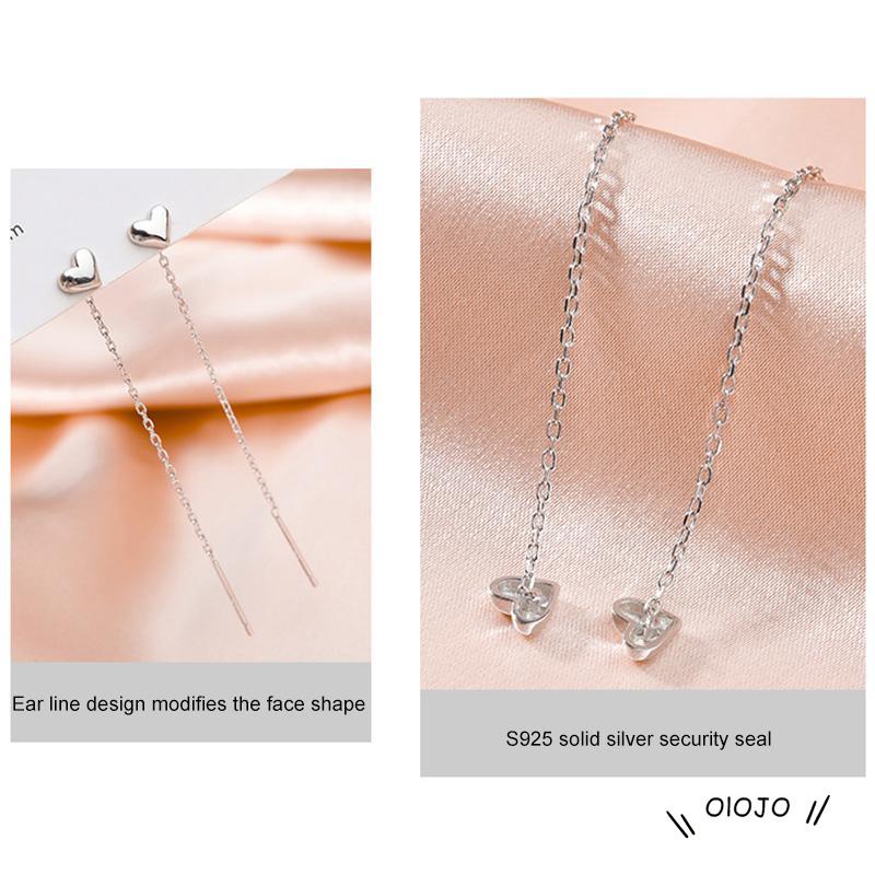 【COD】Anting Tusuk Gantung Bentuk Hati Warna Silver Untuk Wanita