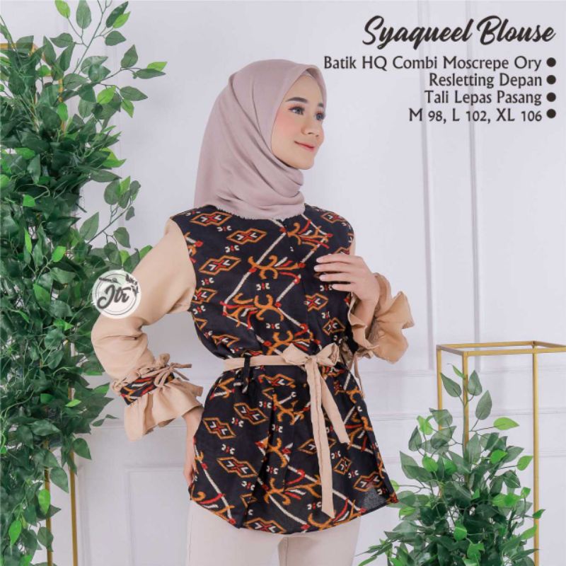tey-17 Batik wanita ASJ SA HRB026 Kenongo Kemeja Tosca Pendek-Syaqueel cream