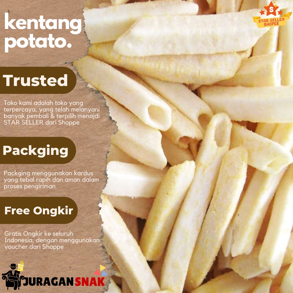 

Snak Cemilan Potatto 500 gr Kentang COD Free Ongkir Snack Cemilan Makanan Ringan Terlaris Termurah