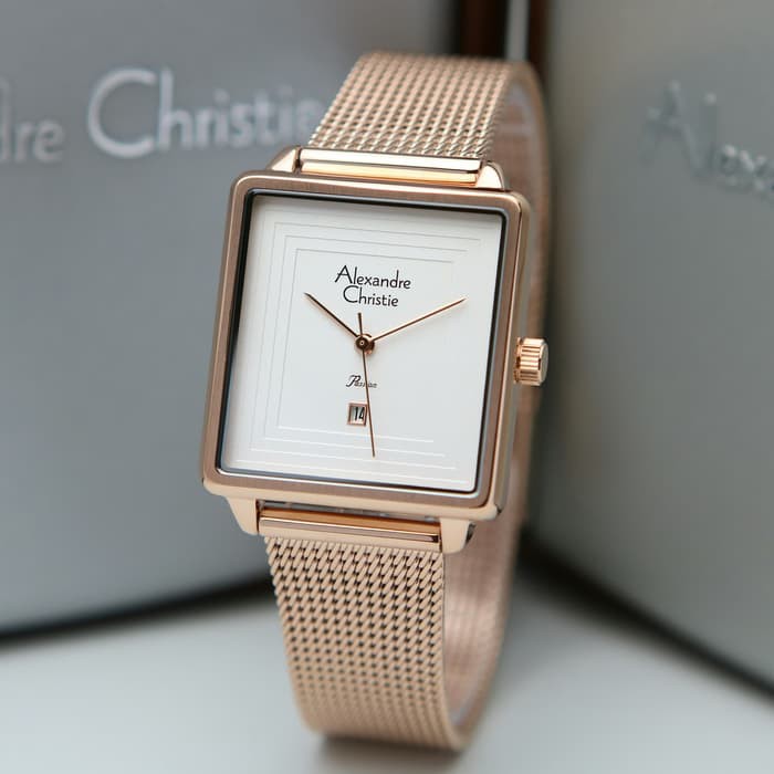 JAM TANGAN WANITA ALEXANDRE CHRISTIE AC 2851 / AC2851 ROSEGOLD WHITE ORIGINAL