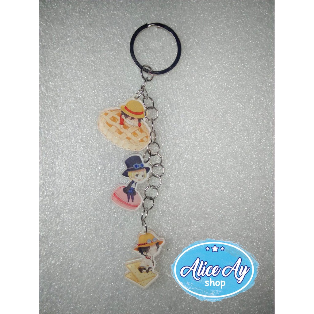 Ganci Akrilik Anime One Piece 3 Cabang (3 Brothers)