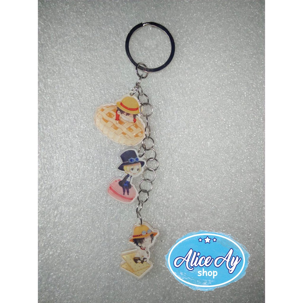 Ganci Akrilik Anime One Piece 3 Cabang (3 Brothers)