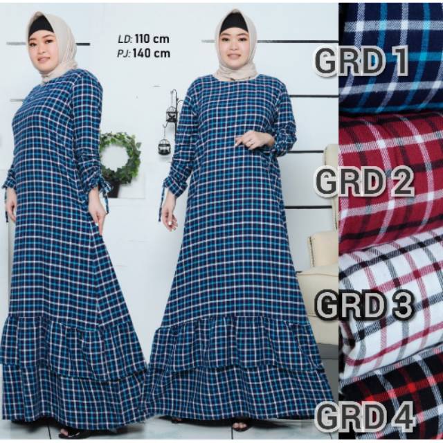 Gamis flanel/gamis rempel/gamis rempel tangan serut/gamis flanel rempel /gamis/gamis kotak/gamis