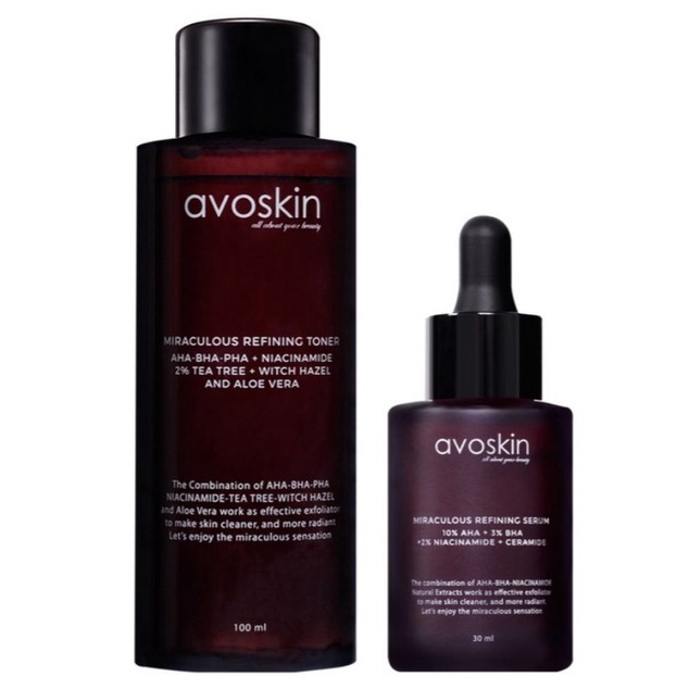 (BPOM) AVOSKIN Miraculous Refining Toner / Avoskin Miraculous Refining Serum