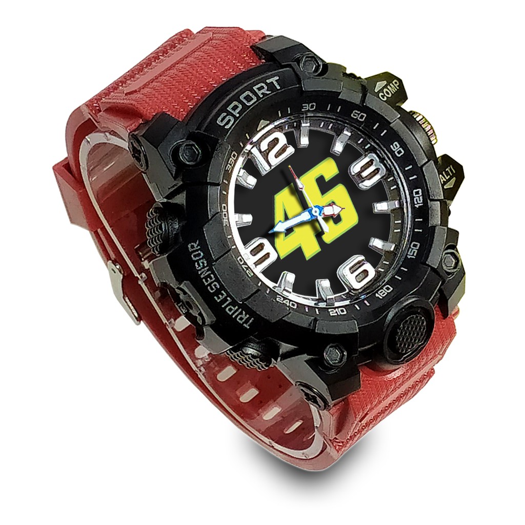 Jam Tangan Custom VALENTINO ROSSI 46 Ruber- Water Resistant