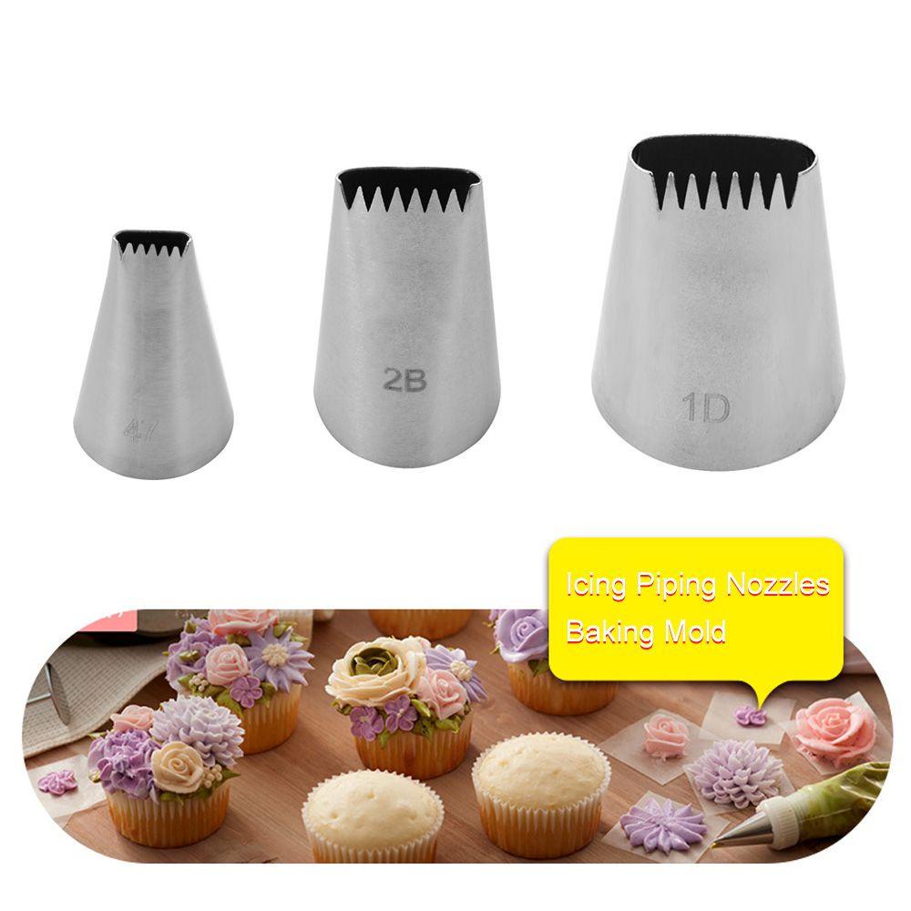 SUYO 1/3pcs Icing Piping Nozzle Bakeware Rusia Keranjang Menenun Pastry Tips Cupcake Ice Cream Alat