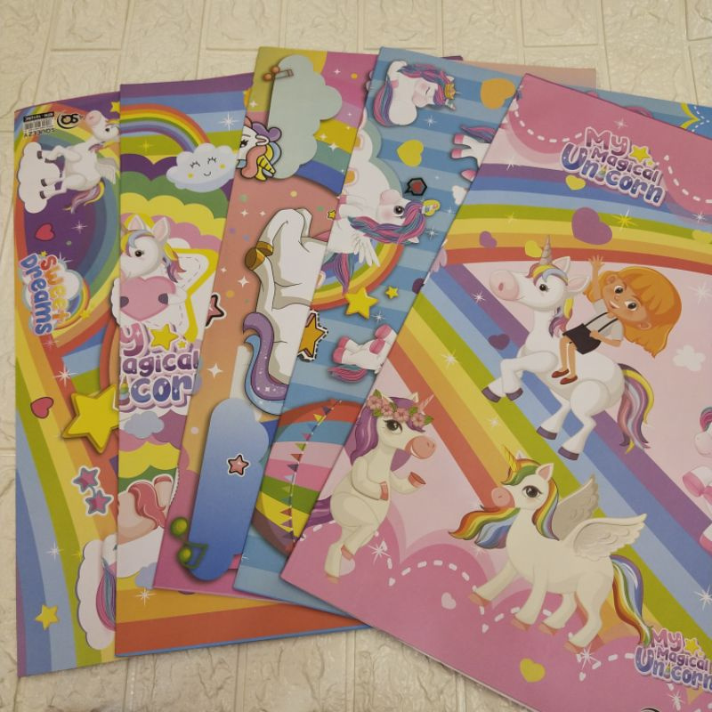 

kertas kado motif unicorn /1 Pack isi 50 Lembar