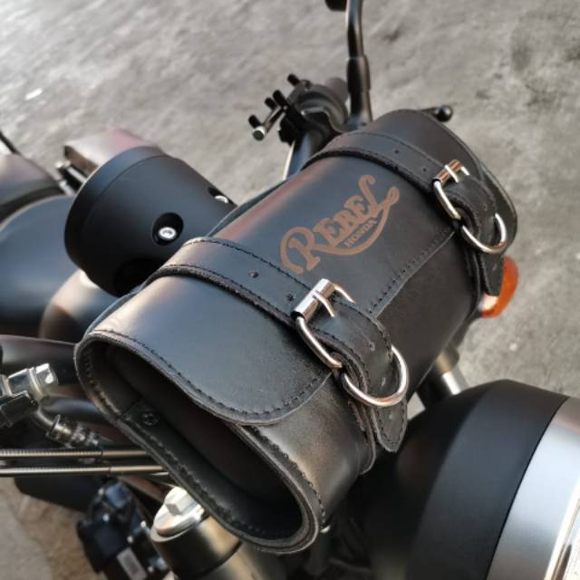 Toolbag Leather Honda Rebel / tas kulit motor honda rebel / tas motor  honda rebel