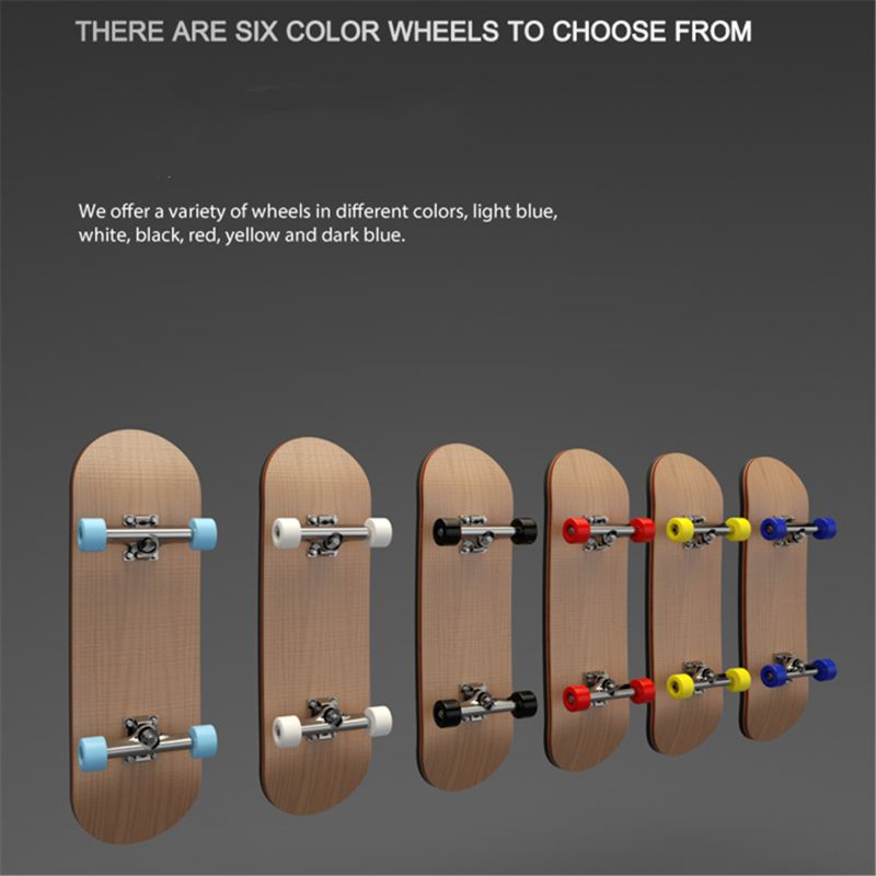 1 Set Mainan Skateboard Jari Bahan Kayu Maple Untuk Hadiah Anak Laki-Laki