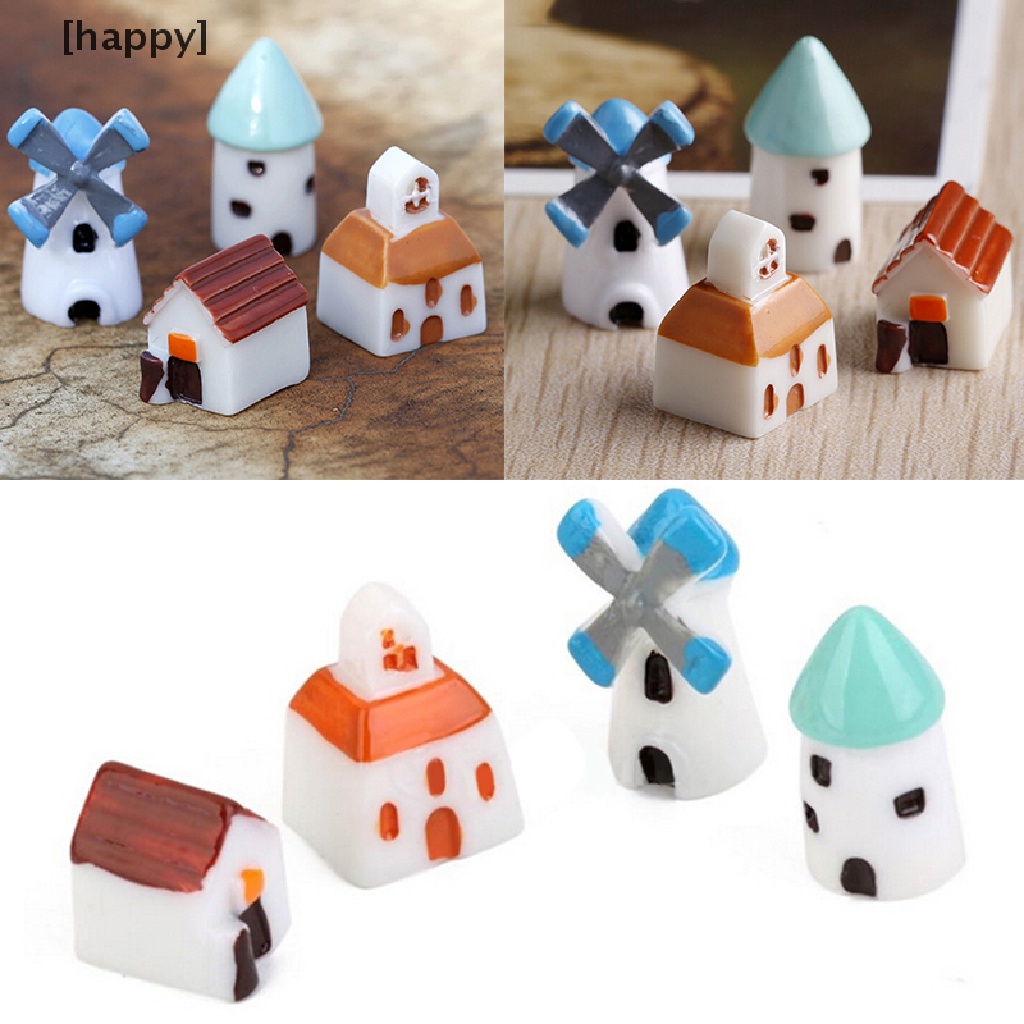 4pcs / Set Ornamen Kincir Angin Mini Untuk Dekorasi Taman Rumah Boneka