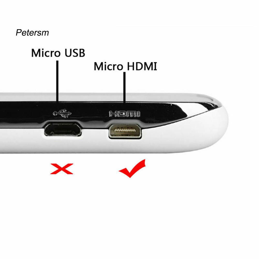 Kabel Micro Hdmi Tipe D Male Sudut Kiri 90 Derajat Ke Hdmi 1.4 Male 1080p Untuk Hdtv