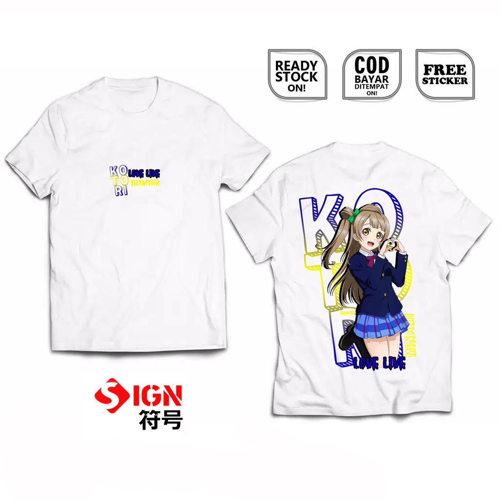 KAOS KOTORI MINAMI LOVE LIVE NIJIGASAKI HIGH SCHOOL IDOL CLUB WAIFU ANIME MANGA RINA TENNOJI LIELLAL MUSE NICO YAZAWA BAJU JEPANG COSPLAY JAPAN CULTURE WIBU OTAKU - SIGN CLOTH