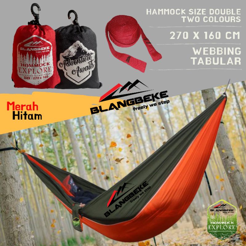 Hammock DOUBLE - HAMMOCK SINGLE traveling include webbing