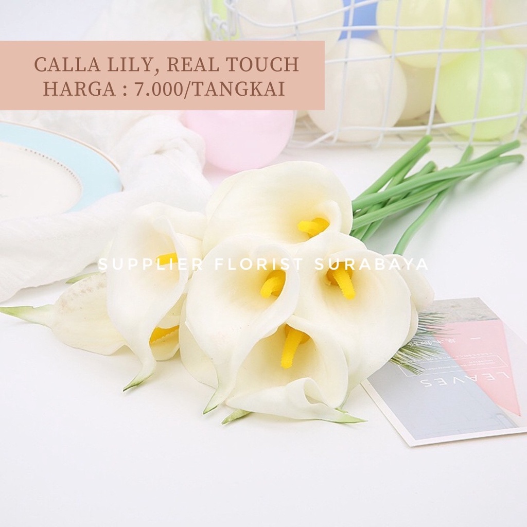 CALLA LILY CALLALILY REAL TOUCH BAHAN LATEX FOAM SUPER PREMIUM QUALITY BUNGA PALSU CALALILY ARTIFICIAL FLOWER