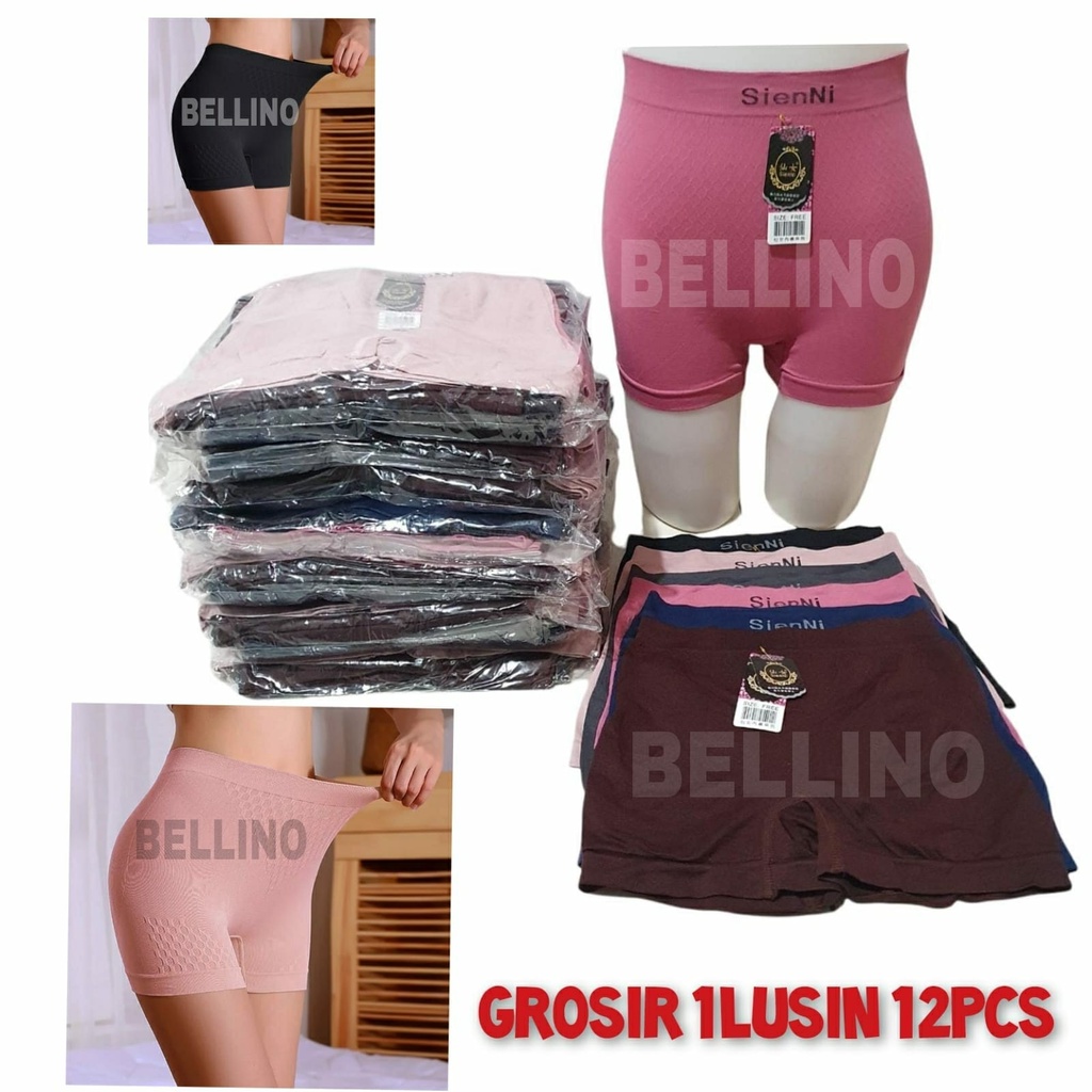 Lusinan 12pcs Celana Dalam Sekaligus Celana Pendek Wanita Jumbo Premium Celana Short Cewek Jumbo Celana Dalam Wanita 2in1 Rajut Strech Jumbo Cd Short Cewek Premium