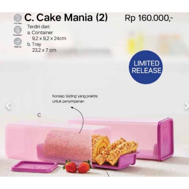 tempat kue tupperware / tempat roti tupperware / cake mania tupperware isi 2