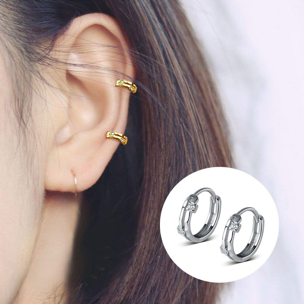 Lily Hoop Earrings Fashion Tindik Tulang Rawan Perhiasan Hypoallergenic Cubic Zirconia