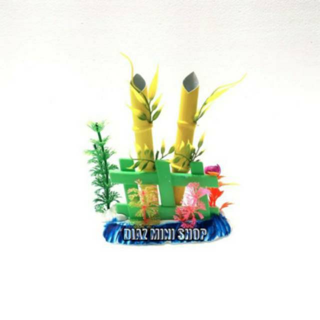 Hiasan aquarium pagar bambu