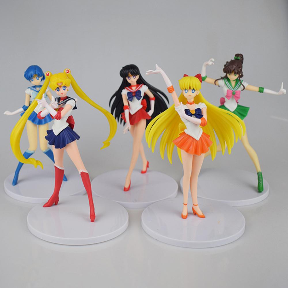 NEEDWAY Hiasan Dekorasi Kue Mainan PVC Lucu Model Boneka Moon Power Sailor Moon Figure