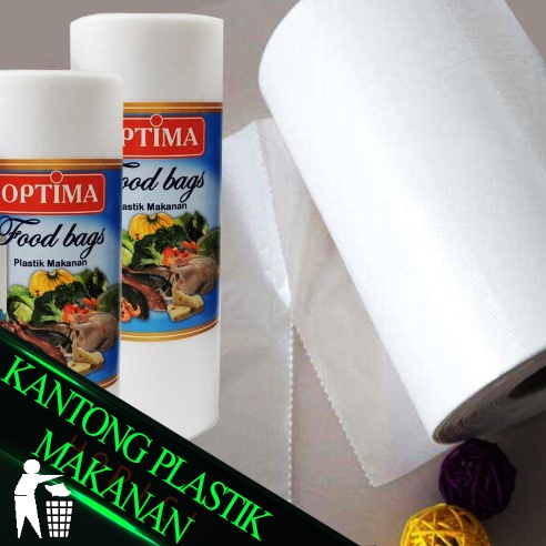 Plastik Roll Bag Buah HD / Kantong Plastik Makanan Berlanja Super Market Putih Tanpa plong Termurah