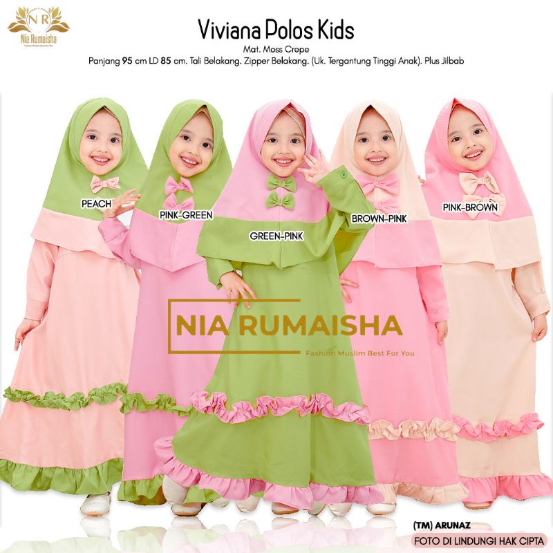 Gamis Anak All Model Kids Syari Original Naura Plus Jilbab