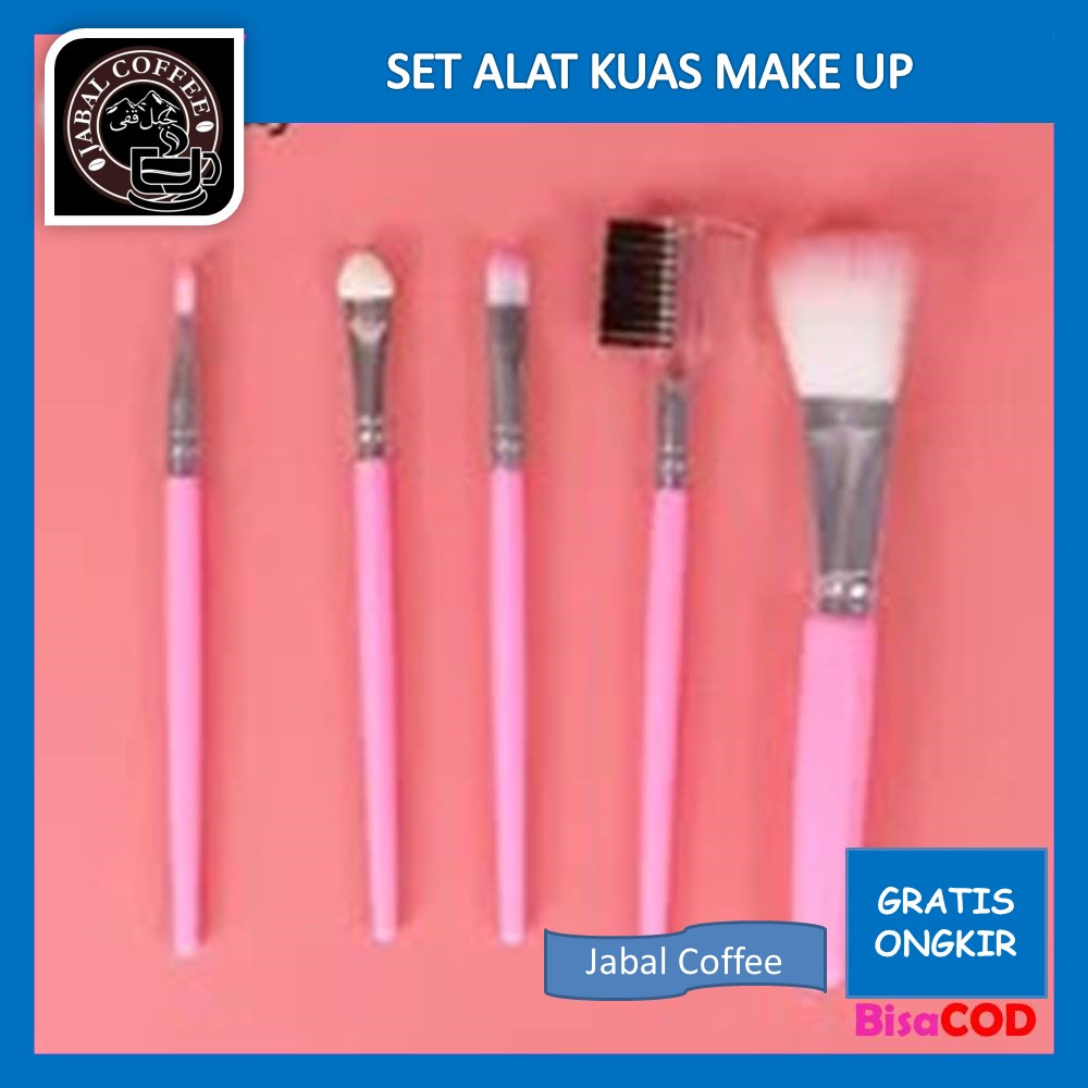 Kuas Make Up Isi 5 Pcs / Set Kuas Set 5 In 1 Make Up Brush / Make Up Tools