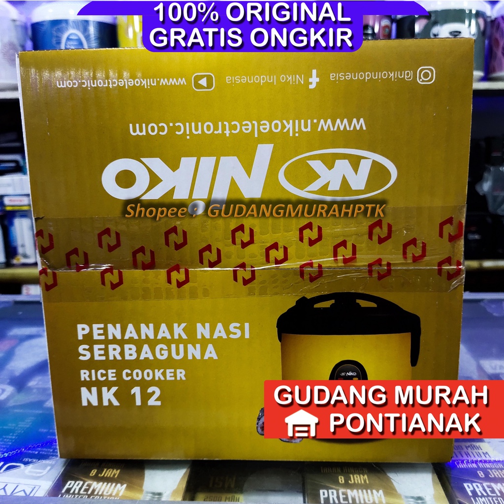 Magic Com niko Motif EMAS Kuning GOLD/Rice Cooker niko NK 12 / penanak nasi 1,2 Liter serbaguna memasak sekaligus menghangatkan