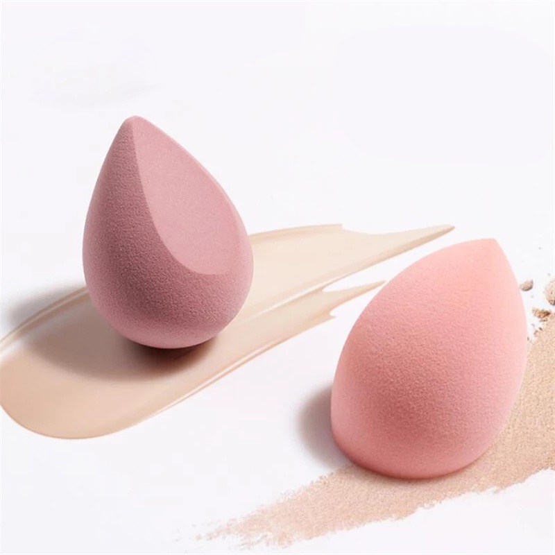 4Pcs Colorful Cosmestic Sponge Beauty Eggs W/ Water Drop Gourd Shape for Liquid Cream Powder