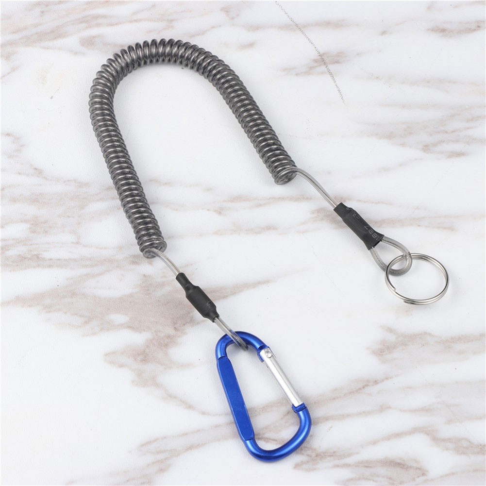 [Jianxin] Fishing Lanyard Boating Rope Coiled Fish Pole Rod Protective Steel Line Tackle