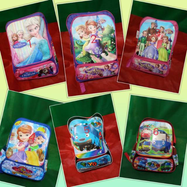 TAS RANSEL SEKOLAH FROZEN/ TAYO/ SOFIA KR306,309