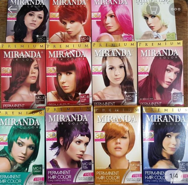 Miranda hair color cream / cat rambut 30ml + peroxide