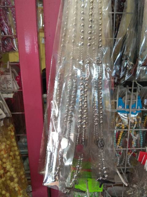 KALUNG ROSARIO SALIB STAINLESS ANTI KARAT - BENDA ROHANI KATOLIK MURAH
