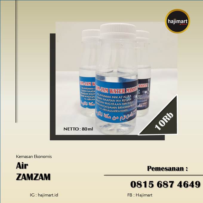 Air zam zam kemasan 60ml / Air zamzam asli 100%/ Air zam zam original/ Air zamzam murni