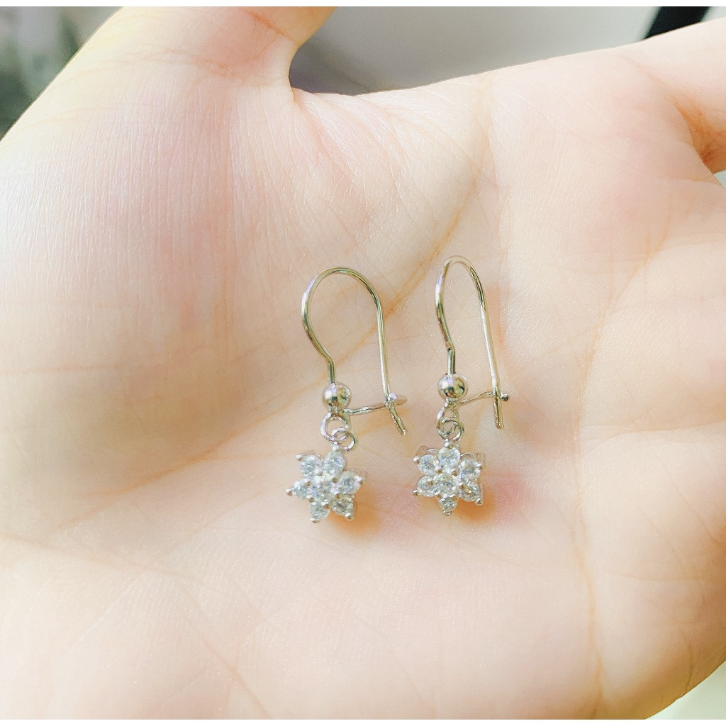 Anting Wanita Model Bintang Enam Zirconia Silver Xuping