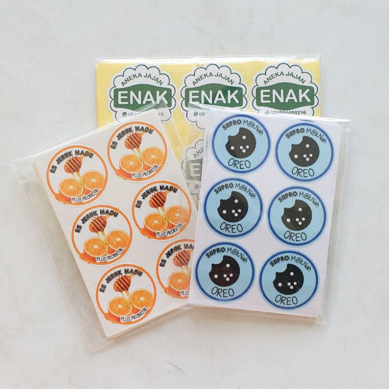 

CETAK STIKER LABEL BULAT / BENTUK + POTONG SESUAI POLA / STIKER CUTTING POLA