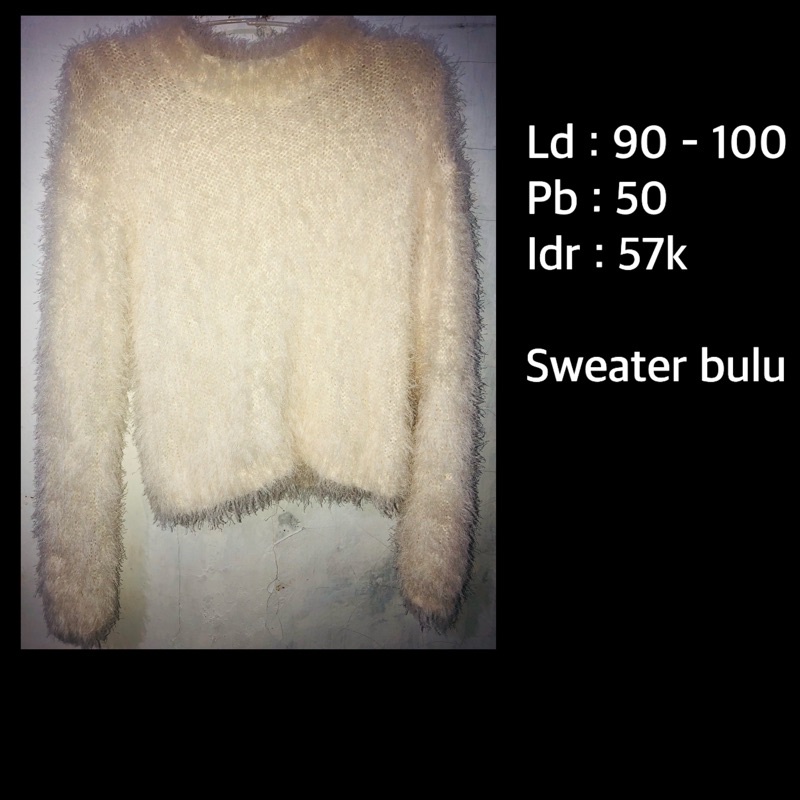 sweater bulu broken white