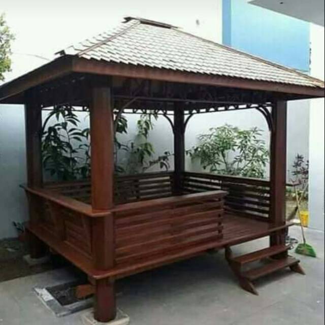 Hasil gambar untuk gazebo kayu