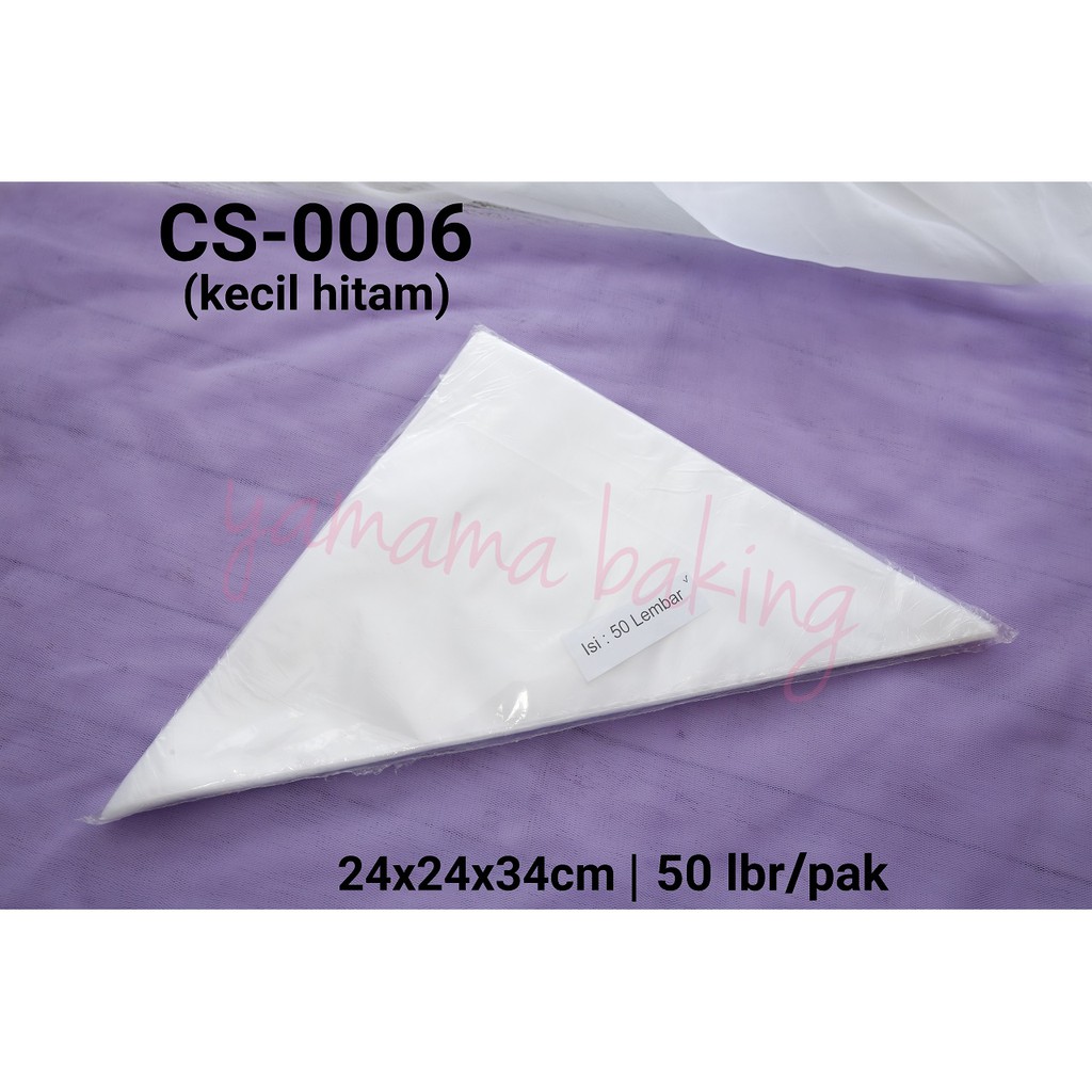 

CS-0006 Plastik segitiga pipping bag buttercream kecil hitam 50 yamama baking