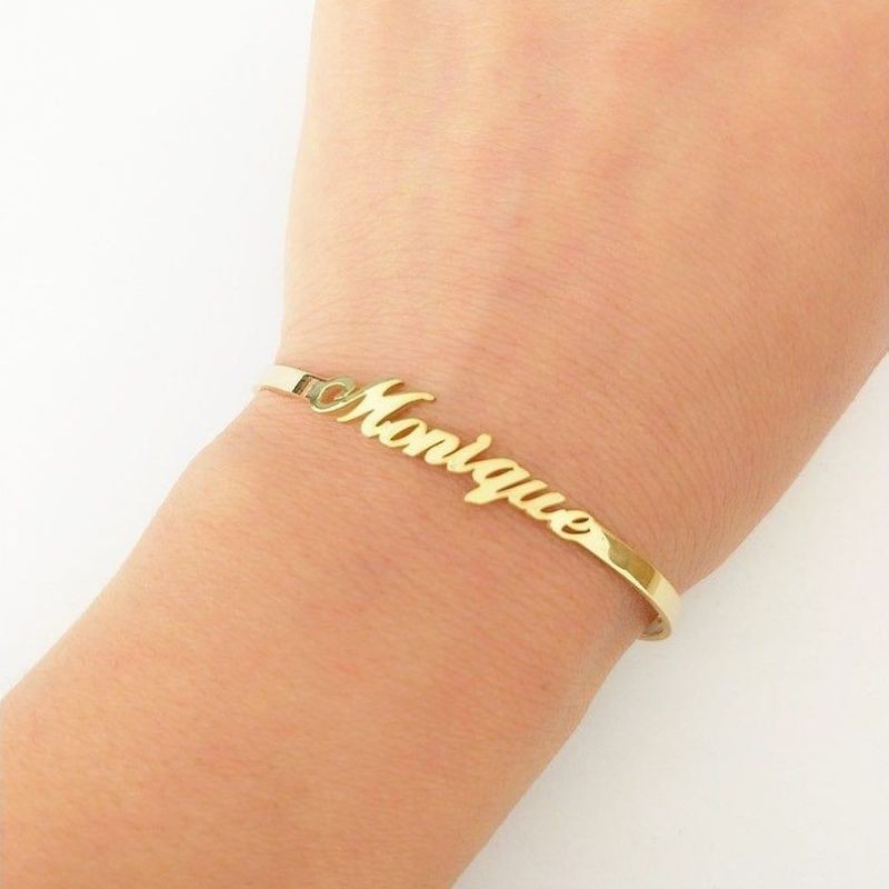 gelang nama titanium anti karat lapis emas aksesoris fashion wanita name necklace