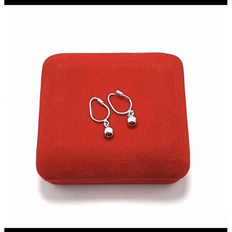 Perhiasan anting bayi perak 925 lapis emas putih