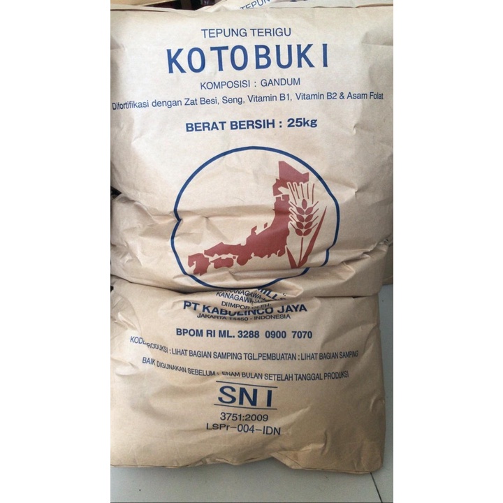 Tepung Kotobuki 1SAK/25 KG Tepung Protein Rendah Halal Import