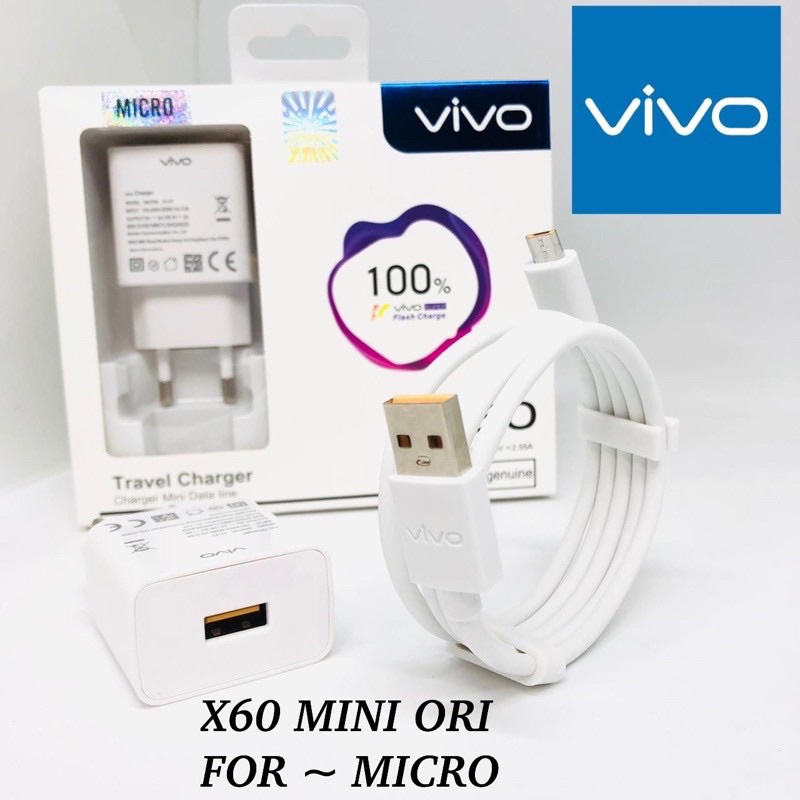 PROMO CHARGER VIVO X60 MINI ORIGINAL MICRO /TYPE C FAST CHARGING