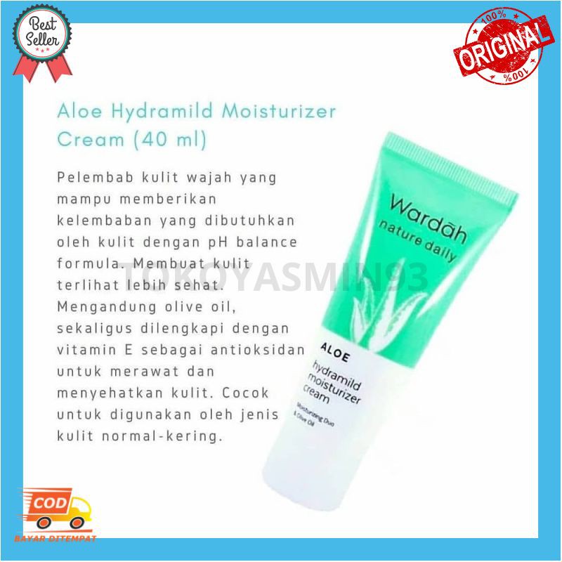 Wardah Aloe Hydramild Moisturizer Cream 40 ml Murah