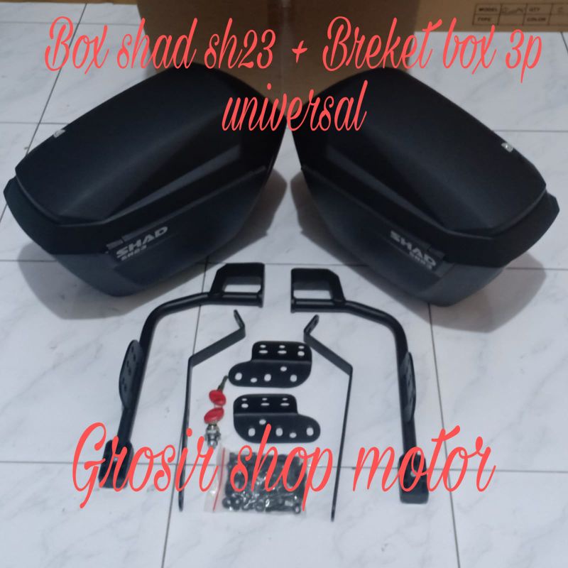 Paketan box samping shad sh23 / Side box shad sh 23 + Bracket Breket side box shad 3p universal
